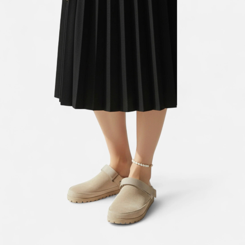 Salvoir | Women’s Leather Slippers – Thick Sole Comfort
