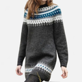 Salvoir | Women’s Round Neck Sweater with Geometric Patterns
